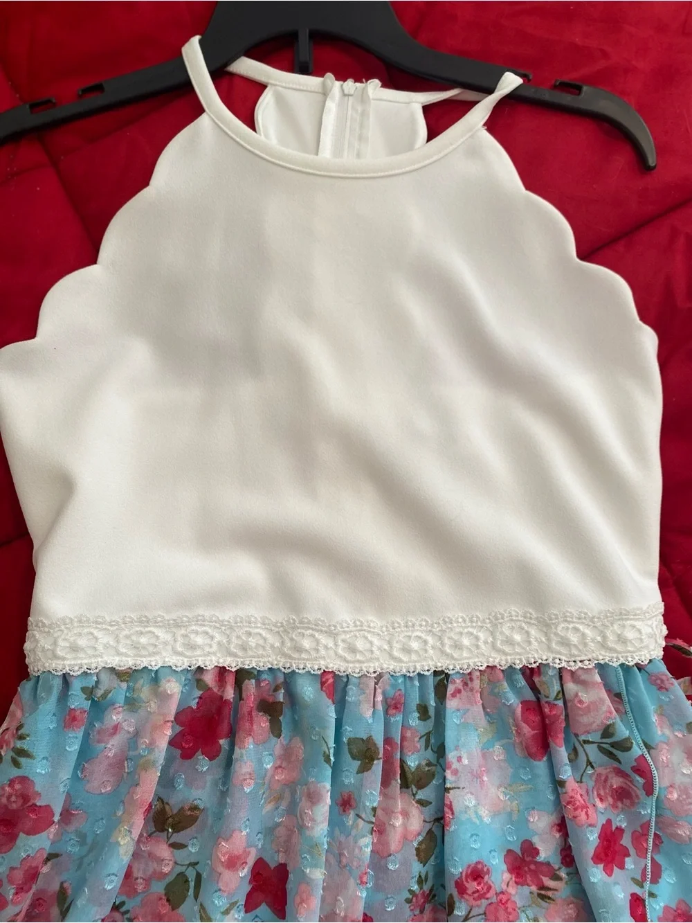 Speechless White and Aqua Floral Dress